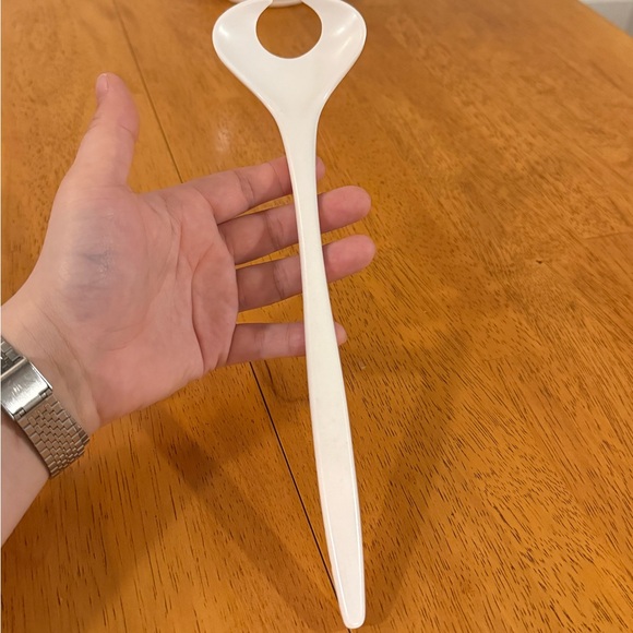 White Salad Fork Vintage Made in Denmark 1 of 2 Rösti Mepal Melamine Mixing Set - Picture 5 of 16